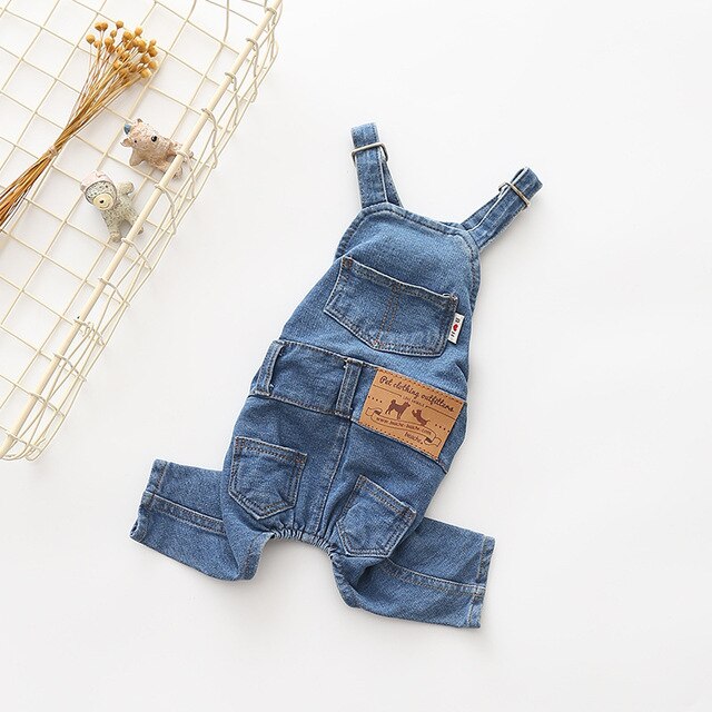 Blue Jeans Dog Overalls Rose’Mon Retail